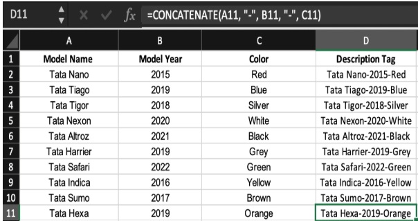 Combining Columns in Excel With a Dash